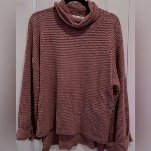 dusty rose “cowl neck” women’s lightweight sweater